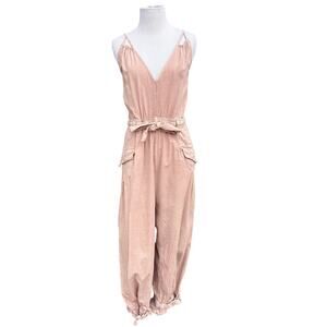Free People Aberdeen Cropped Jumpsuit Dusty Himalayan Pink Size M